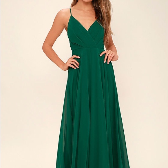dark green maxi dress